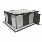 ABEX Stahlbau Rohrbiegen Stadtmöbel GmbH: Robuste Lagerhalle mit Metallrollläden und Dach.